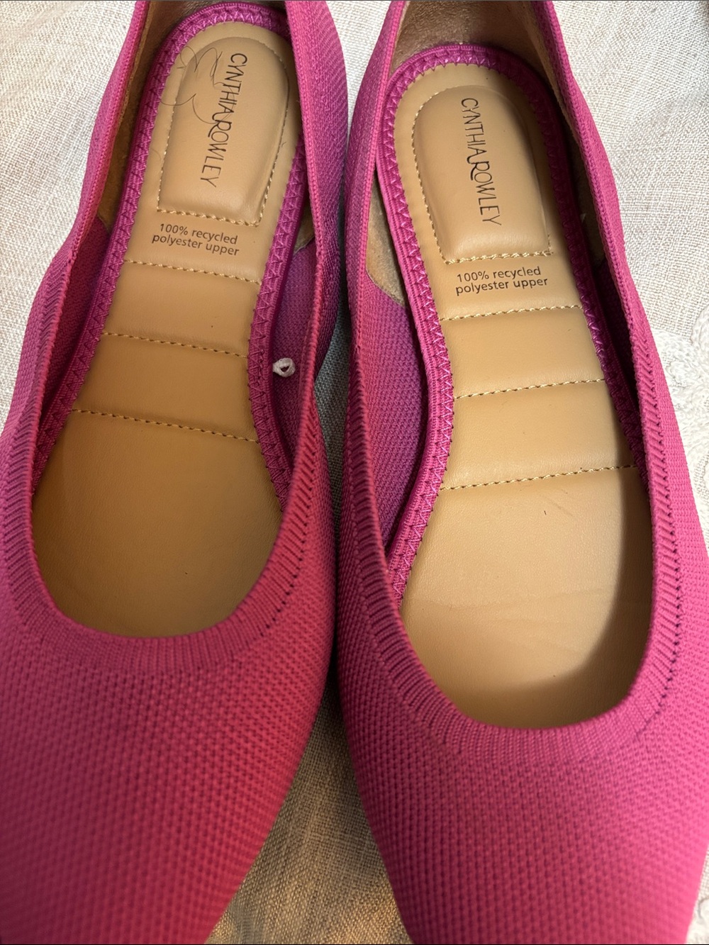 Cynthia Rowley Magenta Knit Slip-On Ballet Flats